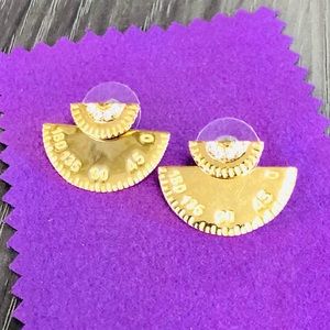 58.) New Gold & Diamond Scale Jacket Style Earrings